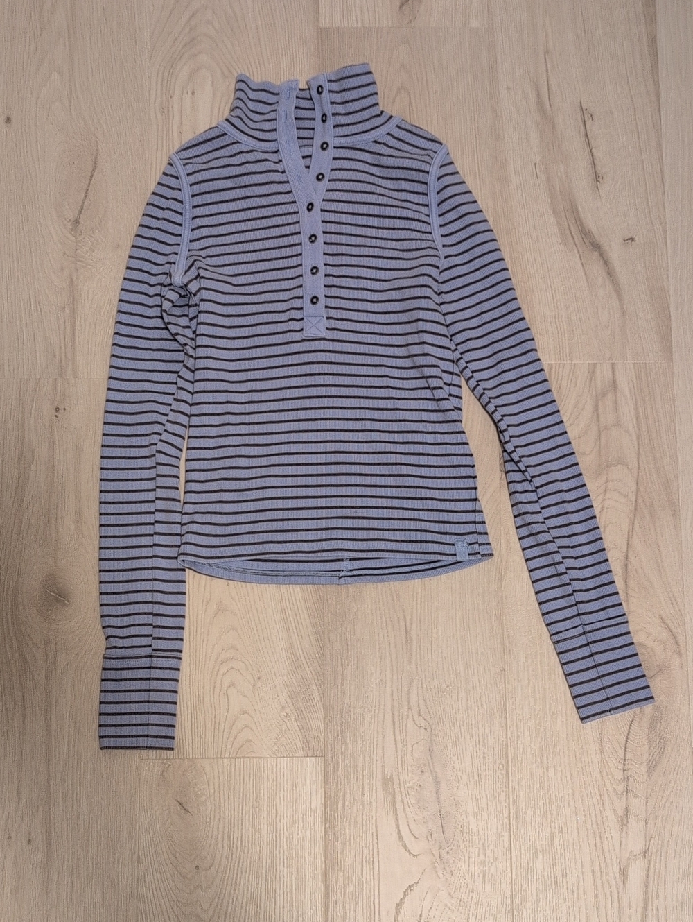 Free People Lake Stripe Rib Henley - XS